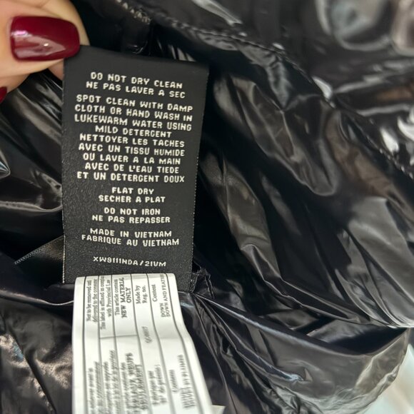 SAM. New York Glossy Down Puffer Jacket L Black/Charcoal | $395 Retail - Picture 5 of 10